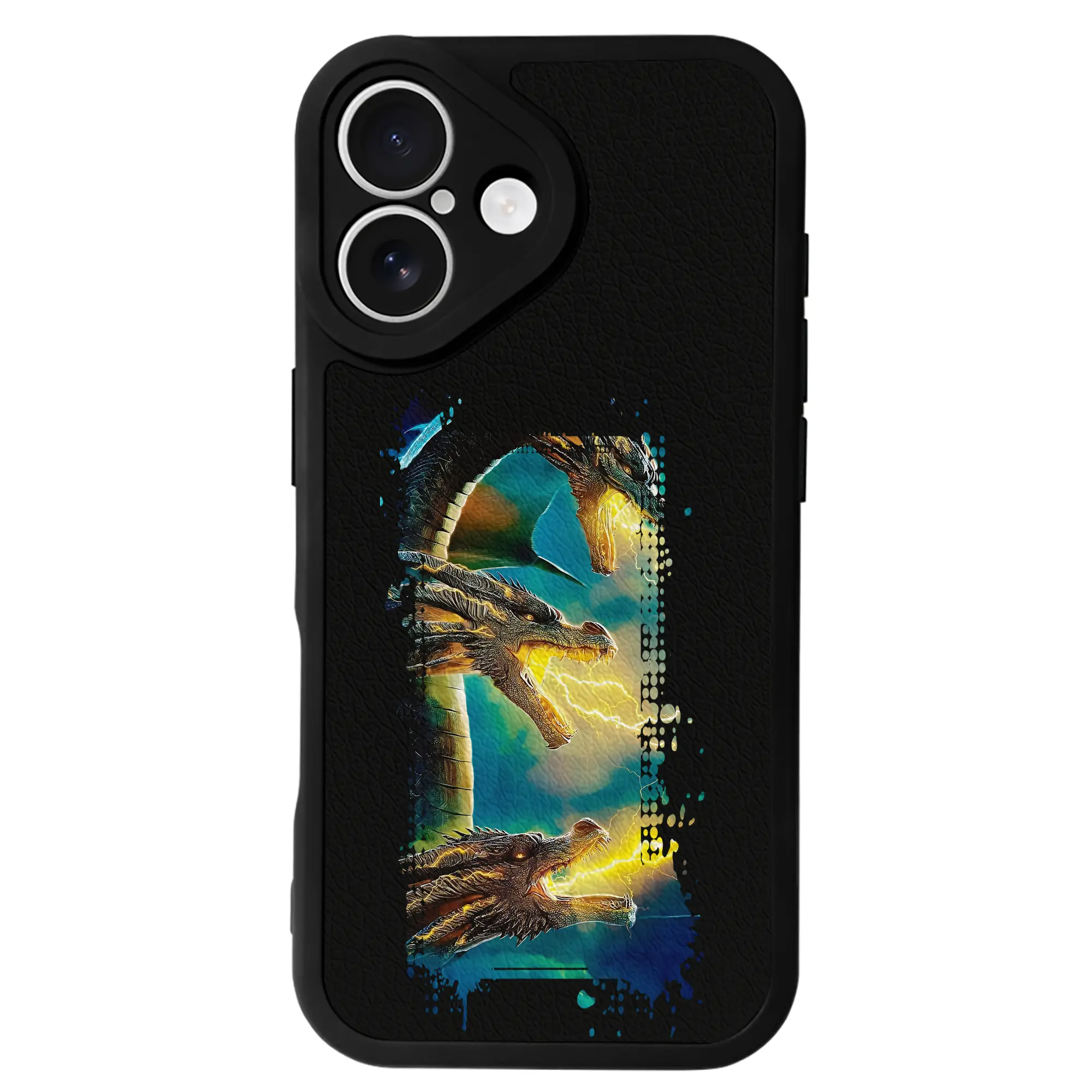 ゴジラ グッズ,キングギドラ - IPhone 16シリーズ対応 ・ シリコンスマホケース ・ レザー調 ・ 高精度フィット ・ 耐衝撃 ・ ワイヤレス充電対応 ・ 精密カット